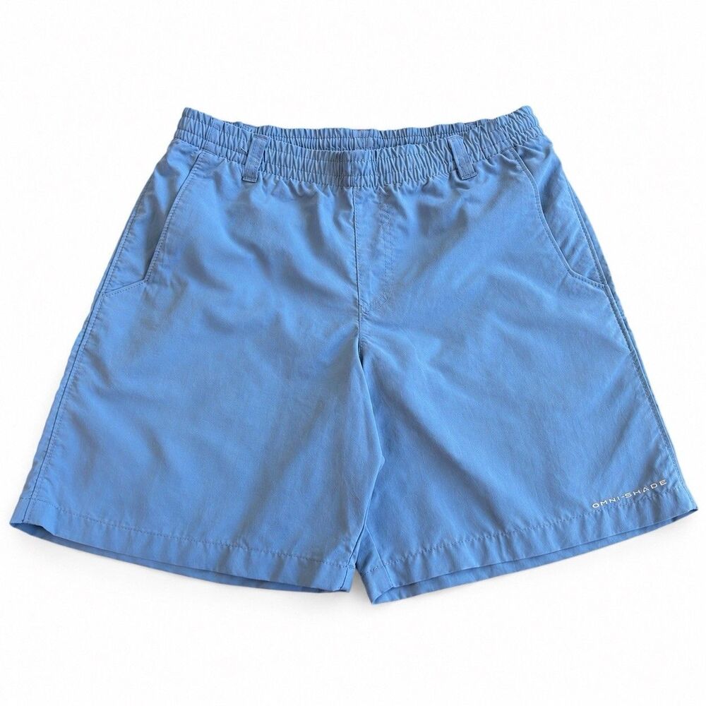 Columbia PFG Omni Shade Youth Boys Blue Nylon Swim Shorts Sz L (14-16) Outdoor